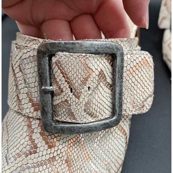 Matisse~Women's Beatrice Open Toe Mule Beige/Gold Snak Print~Size 8.5M - Picture 9 of 14